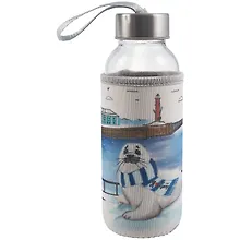 Купить Бутылка в чехле с цветом СПб Нерпа с шарфом (стекло) (300мл)  (12-07229-236) — Фото №1