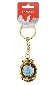 Купить Брелок-якорь золотой Стелла Ладья,Герб (металл) (Самара) (121G18K-55-1-55-3) — Фото №1