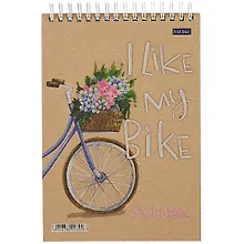 Купить Скетчбук А5 32л "My bike" крафт бумага 170г/м2, тв.подложка, гребень — Фото №1