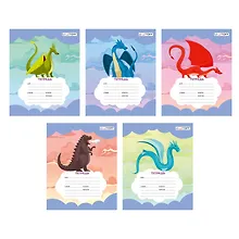 Купить Тетрадь в линейку Listoff, "Драконы", 12 листов, в ассортименте — Фото №1