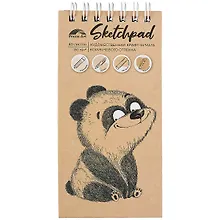Купить Скетчбук 105*210 80л "Мишка" крафт. бумага, 80г/м2, спираль — Фото №1