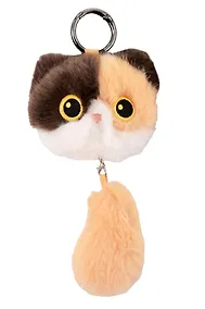 Купить Брелок Котик с хвостиком пятнистый (плюш) (17см) (12-81018-202510-SPT-13) — Фото №1