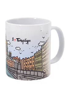 Купить Кружка СПб Я люблю Петербург (набережная и дома) (керамика) (330мл) — Фото №1