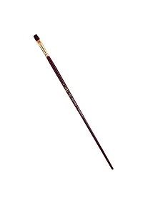Купить Кисть художественная Вернисаж, синтетика бордовая, плоская, длинная ручка №8, Гамма — Фото №1