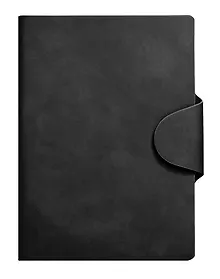 Купить Ежедневник недат. А5 136л "Snap book" черный, 7Б, тв.переплет, иск.кожа, термотиснение, магнит.клапан, скругл.углы, офсет, ляссе, инд.уп — Фото №1