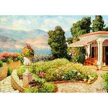 Купить Картина стразами (алмазная мозаика) 30x40 см, ОСТРОВ СОКРОВИЩ "Цветущий сад", без подрамника, 662568 — Фото №1