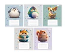 Купить Тетрадь в крупную клетку Listoff, "Пухляши", 12 листов, в ассортименте — Фото №1