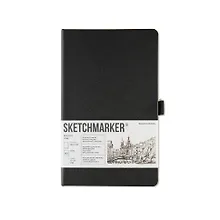 Купить Блокнот для зарисовок13*21см 80л "Sketchmarker Domino" 140г/м2, 7БЦ, черно-белый — Фото №1