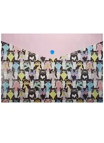 Купить Папка-конверт А4 на кнопке "Коты в очках" — Фото №1