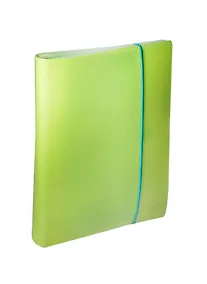 Купить Тетрадь на кольцах в клетку Hatber, Diamond Neon, 120 листов, желтая — Фото №1