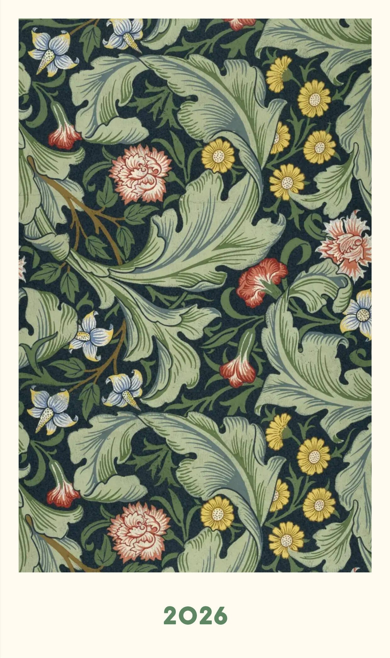 Купить Ежедневник датированный 2026 год, А6, 80 листов, "Уильям Моррис (зеленый)" — Фото №1