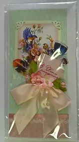 Купить Открытка ручной работы 20*10см, Женская жёлтая — Фото №1