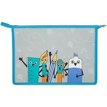 Купить Папка для тетрадей А4 "Веселые друзья" 33*23*5см пластик, молния — Фото №1