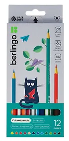 Купить Карандаши цветные 12 цветов "SuperSoft. Жил-бы листов кот", Berlingo — Фото №1