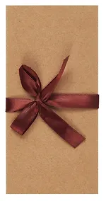 Купить Подарочная коробка для денег с бантом, крафт, коричневый — Фото №1