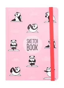 Купить Скетчбук А5 80л "Панда-Йога" 70г/м2, кремовая бумага, тв. Переплет, резинка — Фото №1