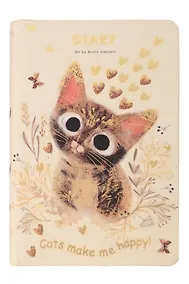 Купить Ежедневник недат. А7 208л "Love me.Милый котик" золотой срез, BrunoVisconti — Фото №1