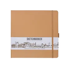 Купить Скетчбук 20*20 80л "Sketchmarker"  капучино, 140г/м2, слоновая кость, тв.обл. — Фото №1