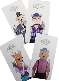 Купить Записная книжка А6+ 24л кл. 90*170мм "Animal's style" сшивка, ассорти, Languo — Фото №1