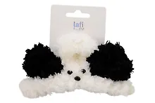 Купить Заколка-крабик «Собачка с глазками» (белая) (плюш) (13см) (Lafilaf) — Фото №1