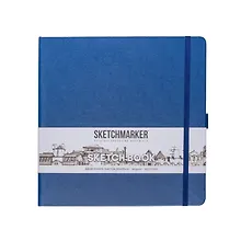 Купить Скетчбук 20*20 80л "Sketchmarker" королевский синий, 140г/м2, слоновая кость, тв.обл. — Фото №1