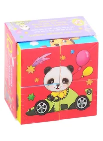 Купить Умные кубики в поддончике. 4 штуки. Кто на чем мчится — Фото №1