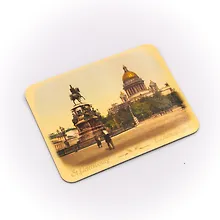 Купить Магнитная открытка 9*12см Ретро СПб Памятник Николаю I на Исаакиевской площади — Фото №1