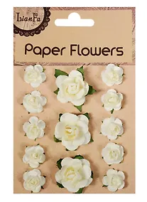 Купить Набор для творчества, Цветы Paper Flower 3 больш.+10маленьк., молочные и белые — Фото №1