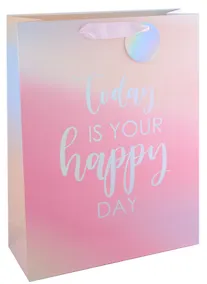 Купить Пакет А3 32*42*11,5 "Праздничный градиент" жен., бум., тиснение, тег — Фото №1