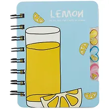 Купить Записная книжка 95*120 57л лин. "Lemon" карт.обл., вырубка, спираль, инд.уп., ассорти — Фото №1
