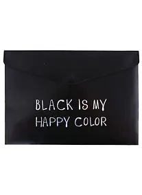 Купить Папка-конверт А4 на кнопке "Black is my happy color", черная — Фото №1