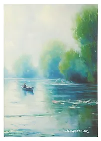 Купить Ежедневник недатированный А5 128 листов, "Озеро кувшинок", ламинация Soft Touch — Фото №1