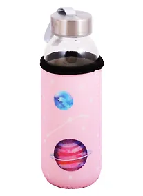 Купить Бутылка в чехле Планеты на розовом фоне (стекло) (360мл) (12-07599-7012) — Фото №1