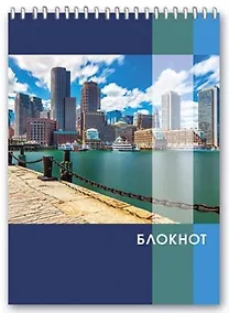 Купить Блокнот, 80л. Феникс+ А6 Мегаполис у реки клетка, на спирали 45867 — Фото №1
