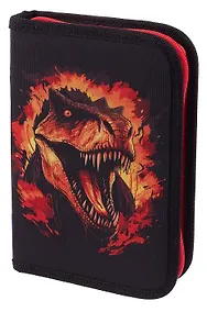 Купить Пенал 1 отделение "Fire dino" с наполнением, 21*14 см, 24 предмета — Фото №1