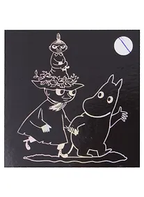 Купить Гравюра MOOMIN с голографическим эффектом Муми-тролль и Снусмумрик с малышкой Мю (Гр-02) — Фото №1