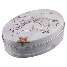 Купить Шкатулка овальная Единорог (пастель с золотом) (металл) (8,5×6) (12-09412-03516-36) — Фото №1