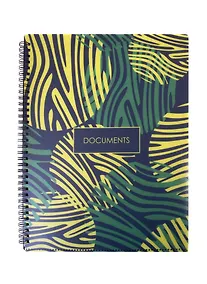 Купить Папка на спирали 23*31см Жёлтые узоры 8отд., полипропилен — Фото №1