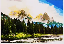 Купить Картина по номерам  Чудесный пейзаж, 40*50 см. — Фото №1