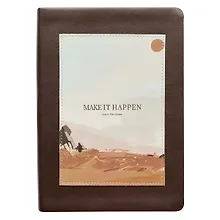 Купить Ежедневник недат. А5 160л "View" темно-коричневый, иск.кожа, интегр.переплет, нашивка с тисн.фольгой, ляссе — Фото №1