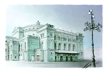 Купить Открытка 10*15 карандаш Мариинский театр, О/006/016 — Фото №1