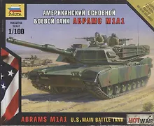 Купить Сборная модель ЗВЕЗДА, Танк Американский основной боевой M1A1 (1:100) 7405 — Фото №1