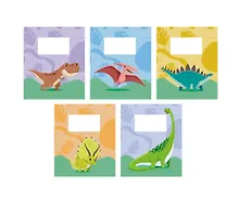 Купить Тетрадь в косую линейку Listoff, "Динозаврики (Универсальная плашка)", 12 листов, в ассортименте — Фото №1