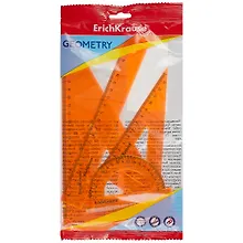 Купить Набор геометрический средний "Neon"(треуг.2шт.,лин.20,тр-р 180 гр.), ERICH KRAUSE — Фото №1