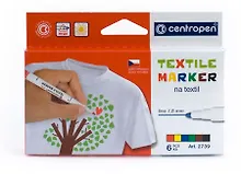 Купить Маркеры для текстиля Centropen, 6 цветов 1,8 мм — Фото №1