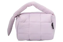 Купить Косметичка стеганная с объёмной ручкой (лавандовая) (текстиль, PU) (19х13см) — Фото №1