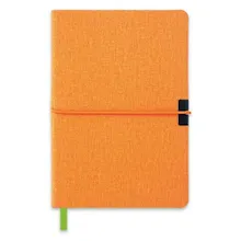 Купить Бизнес-блокнот ЛЁН ОРАНЖЕВЫЙ+ОФСЕТ ЗЕЛЕНОГО ЦВЕТА А5, 211*146мм, 192стр., твёрдый переплёт — Фото №1