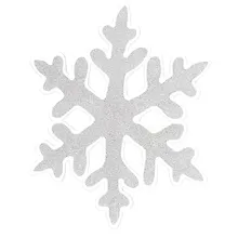 Купить Наклейка новогодняя Снежинка (серебро) (15х15) (глиттер) — Фото №1