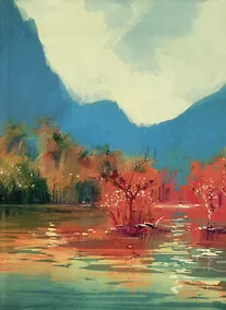 Купить Книга для записей А6 64л кл. "Акварельный пейзаж" инт.переплет, глянцевая ламинация, офсет — Фото №1