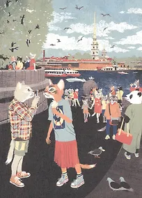 Купить Открытка одинарная "Коты в Петербурге. Петропавловская крепость" Магни Арт — Фото №1